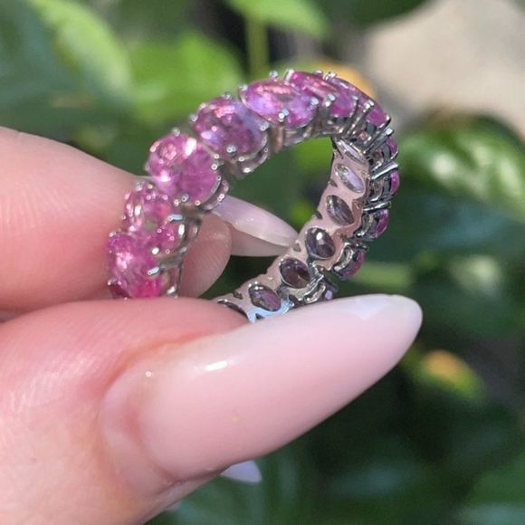 ❌Sterling Silver Pink Crystal Ring - Picture 12 of 14